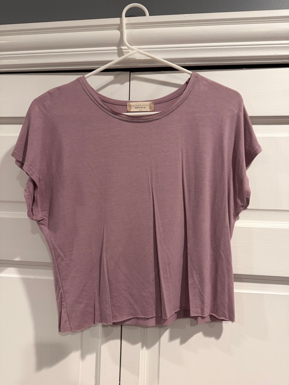 Altar'd State Lavender Scoop Neck Boxy Crop Top